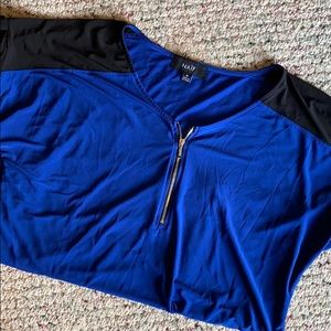 🛍 Naïf-color block shirt- (M) blue and black